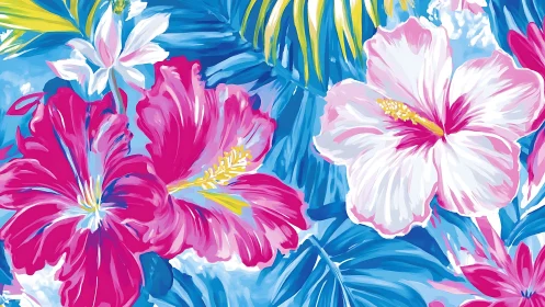 Tropical Blooms Dance in Vibrant Harmony.