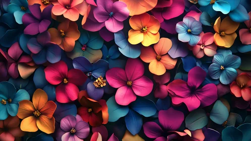 Kaleidoscope Dreams: Three-Dimensional Floral Explosion.