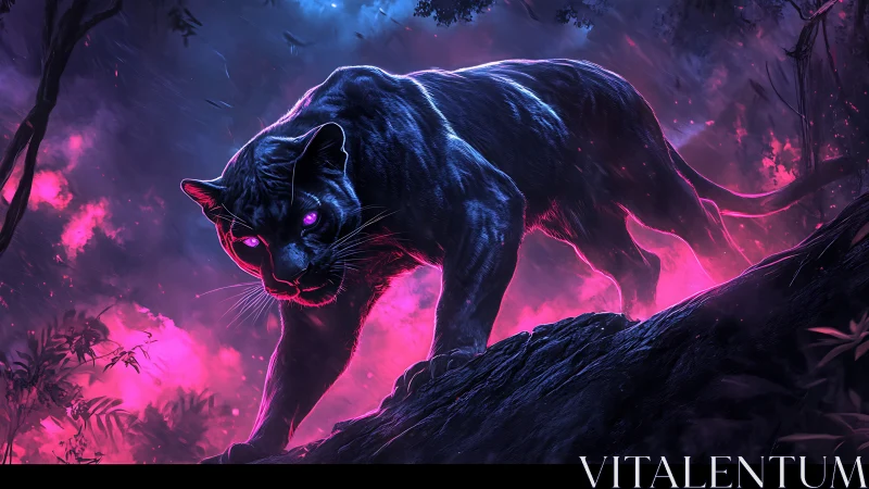 Neon Panther in Mystical Fog.