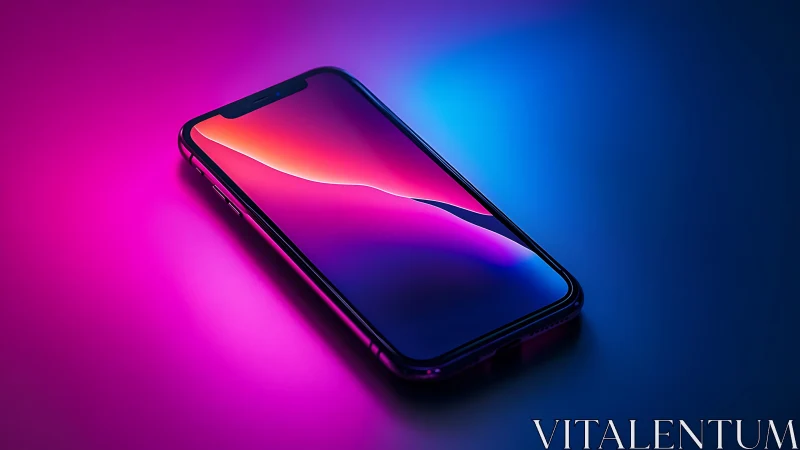 Modern Phone Glows with Vibrant Gradient Energy.