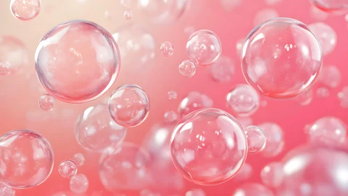 Blushing bubbles drift through cotton-candy sunrise air.