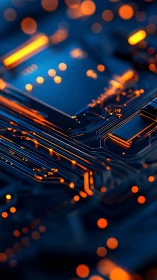 Neon circuitry glows across a futuristic motherboard surface.