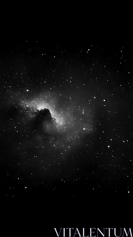 Star-cluster nebula glows softly in a vast cosmic night