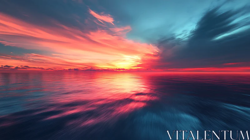 Sunlit ocean horizon glowing with dreamy sunset colors.