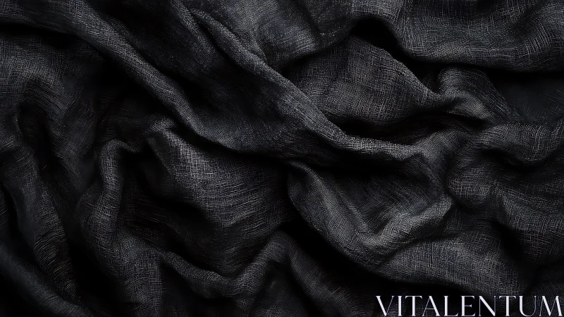 Dark Textile Folds with Woven Surface Texture.