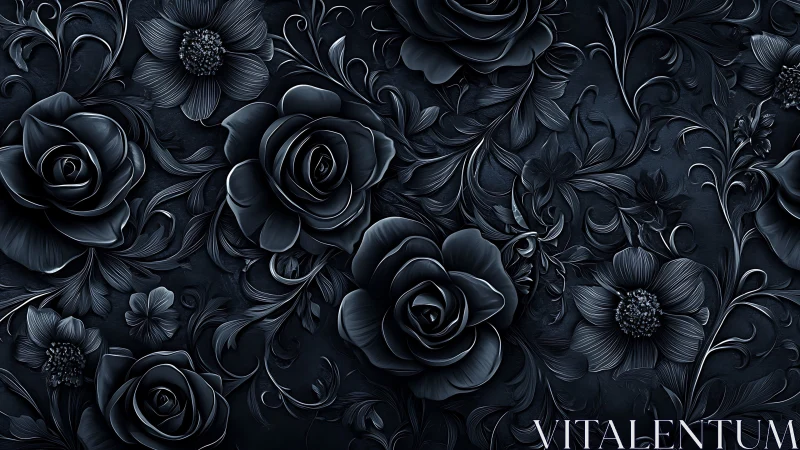 Three-Dimensional Floral Composition with Layered Rose and Daisy Forms