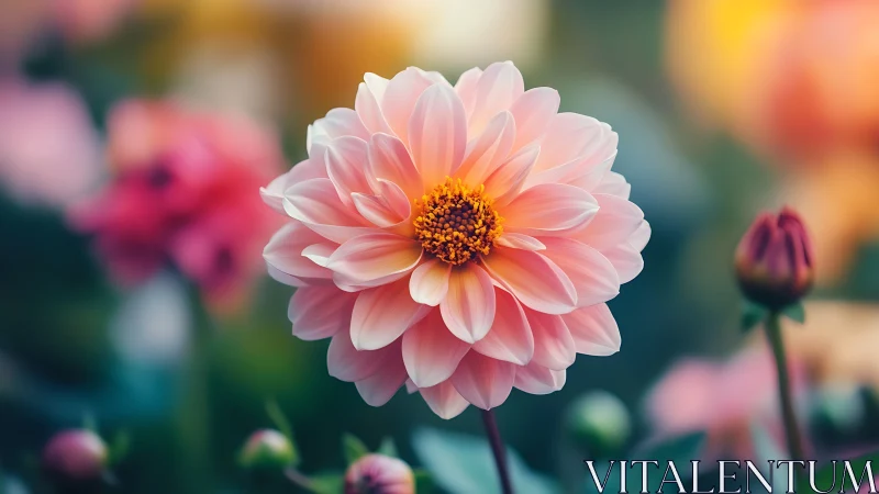 Blush Dahlia in Full Bloom.