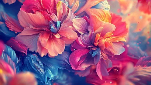 Digital Floral Composition with Volumetric Lighting.