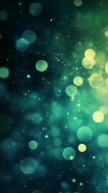 Teal bokeh orbs drift through luminous abstract field.