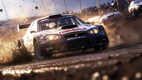 Dirt-slinging drift racer carving chaos through golden dust.