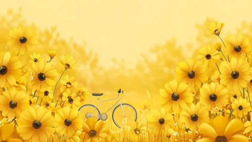 Pedaling Through Golden Fields Where Bicycles Dance Among Daisies
