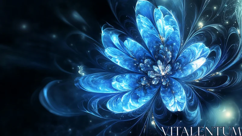 Fractal blue flower bursts from cosmic luminous void.