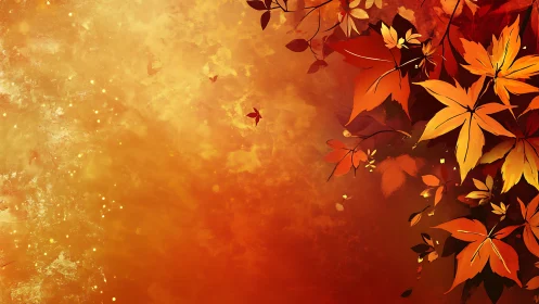 Warm abstract background with stylized autumn leaves.