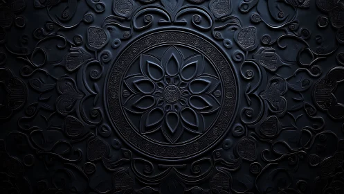 Midnight floral mandala glowing with quiet, intricate grace.