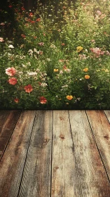 Weathered Deck Frames Summer's Floral Symphony