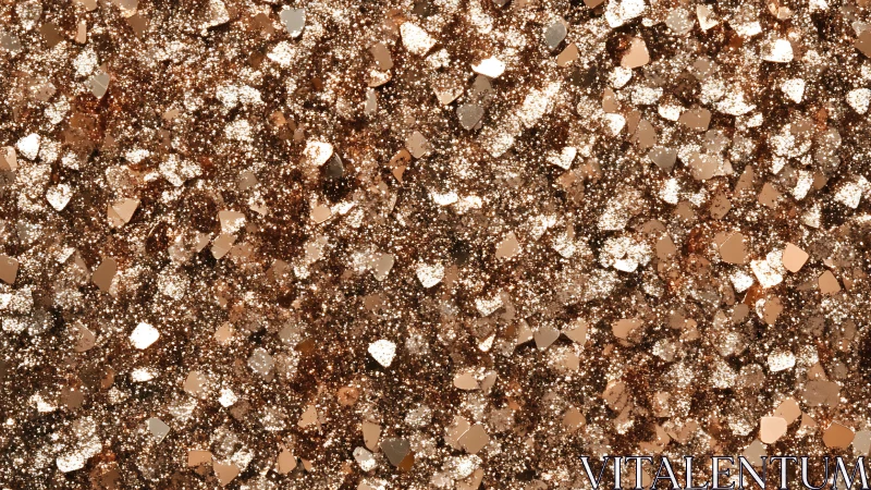 Golden copper glitter sparkles in a warm festive shimmer