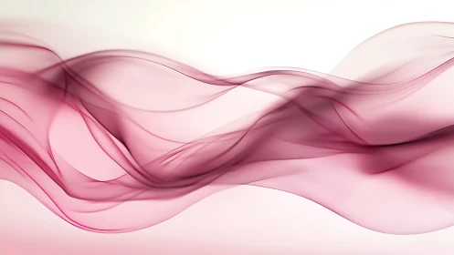 Soft pink translucent waves on white abstract background.