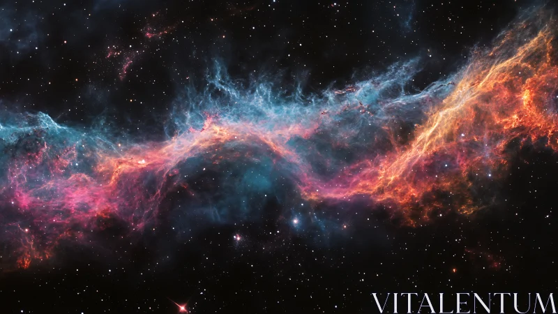 Extended emission nebula spans diagonally across star field