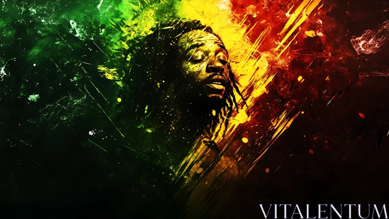 Reggae spirit erupts as paint-slashed flames of red, gold, green