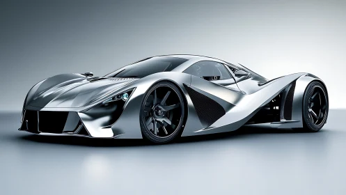 Futuristic hypercar render with sculpted aero body and carbon intakes