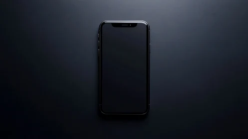 Black smartphone with notch displayed against dark gray background.