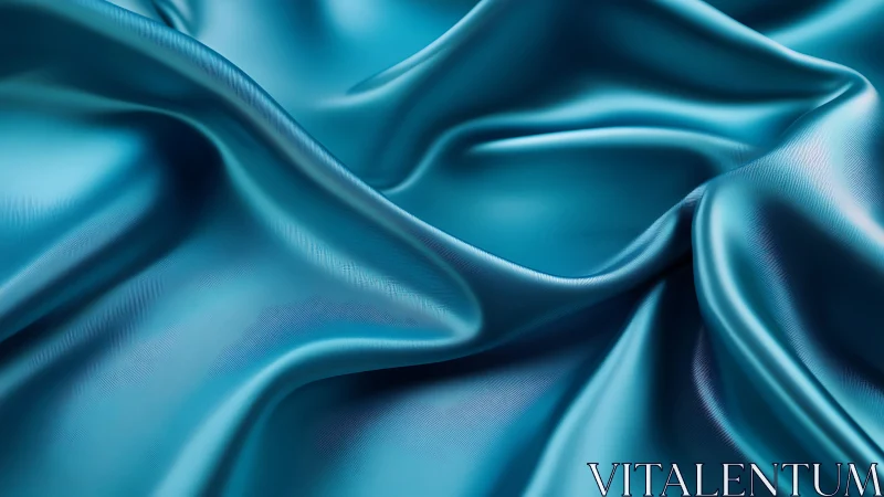 Teal satin folds in softly undulating abstract waves.