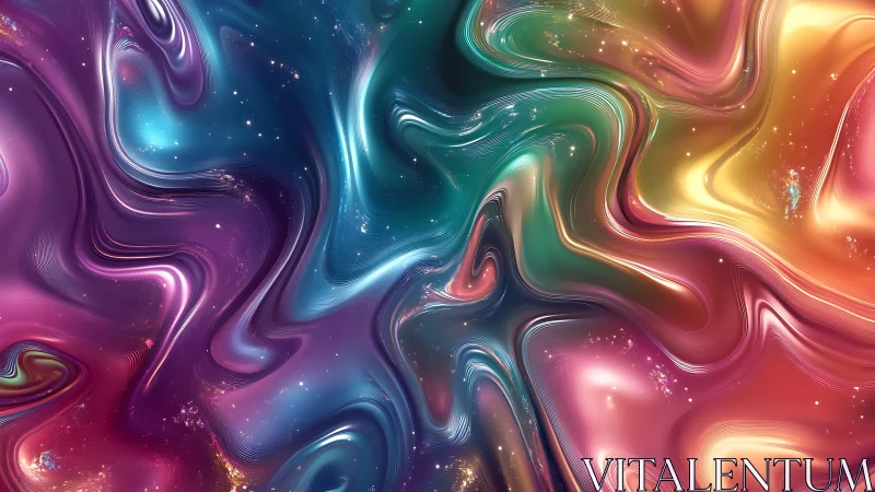 Fluid multicolor abstract waves with starry light effects.