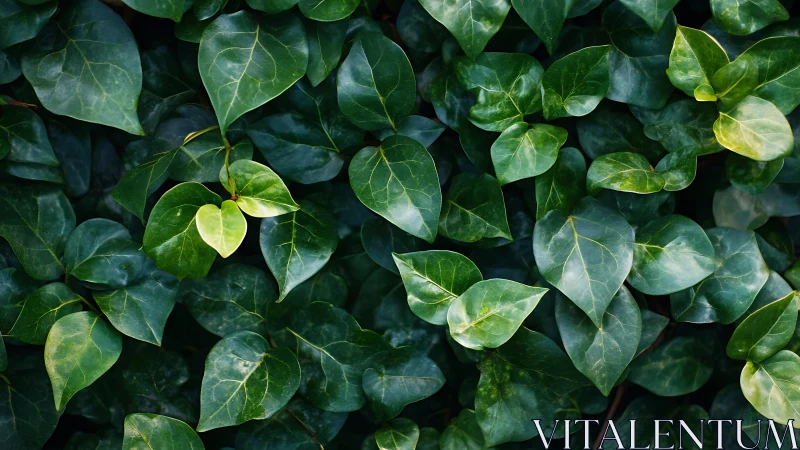 Dense ivy foliage showing glossy venation contrast and tonal depth