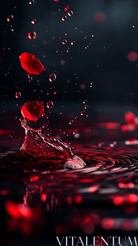 Scarlet Cascade: Liquid Passion Suspended in Motion.