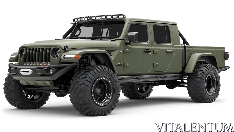 Lifted tactical pickup with extreme off-road suspension and armor