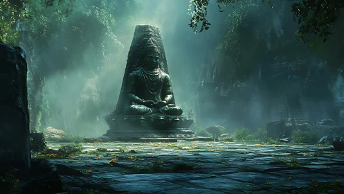 Silent Stone Sage in a Leaflit Jungle Temple Glow.