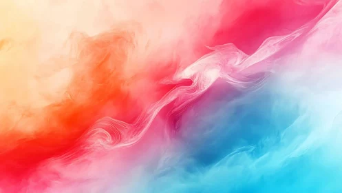 Soft swirling sunrise of color over a quiet blue sea.