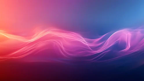 Gentle pink light waves drift peacefully across a soft sky