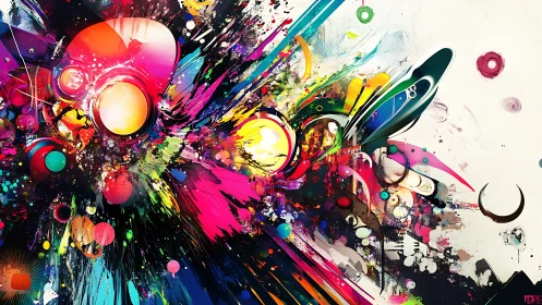 Explosive neon abstraction merges radial light and vector shards