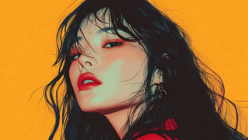 High-contrast digital portrait isolates subject against chroma backdrop