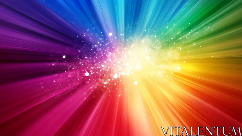 Radiant multicolor light burst with glowing central core.