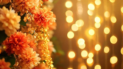 Golden Blooms Glow: Enchanted Garden Lights.