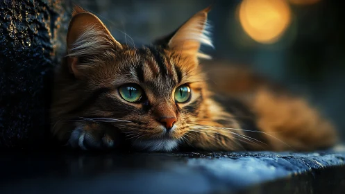 Emerald-Eyed Cat: A Moment of Quiet Reflection.