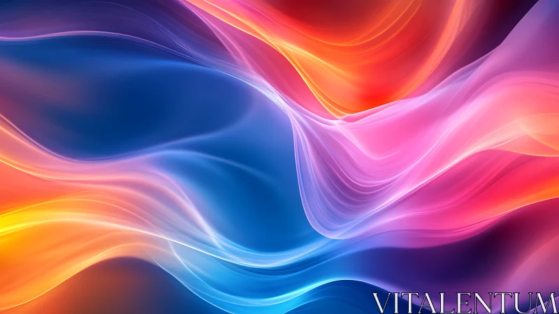 Color gradient waves form layered flowing abstract bands