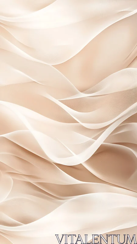 Silken ivory waves drift softly across a warm abstract plane