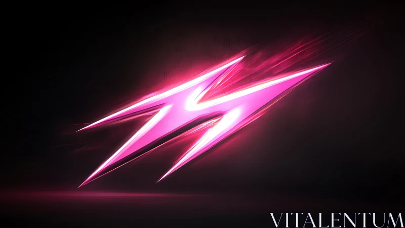 Neon pink lightning emblem streaks across dark space.