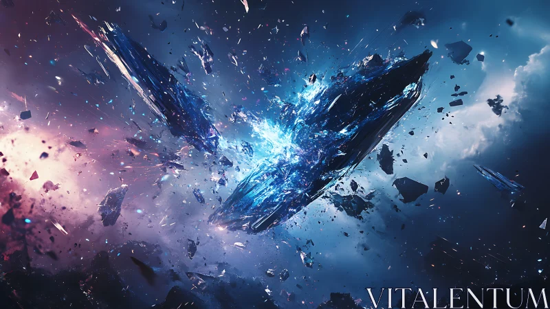 Shattered cosmic crystal explodes in a storm of radiant light