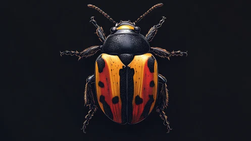 Detailed digital illustration of a spotted beetle insect.