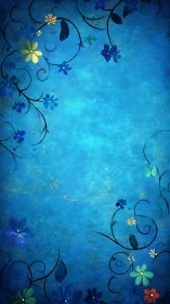 Midnight Garden Dreams Dance in Electric Blue Infinity
