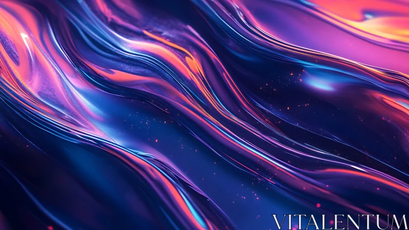 Shimmering neon fluid waves in vibrant chromatic motion.