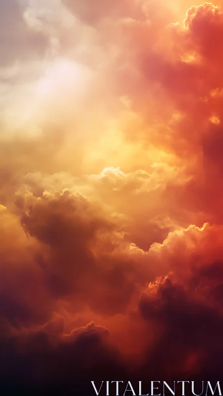 Backlit cumulonimbus cloudscape in warm spectral gradient