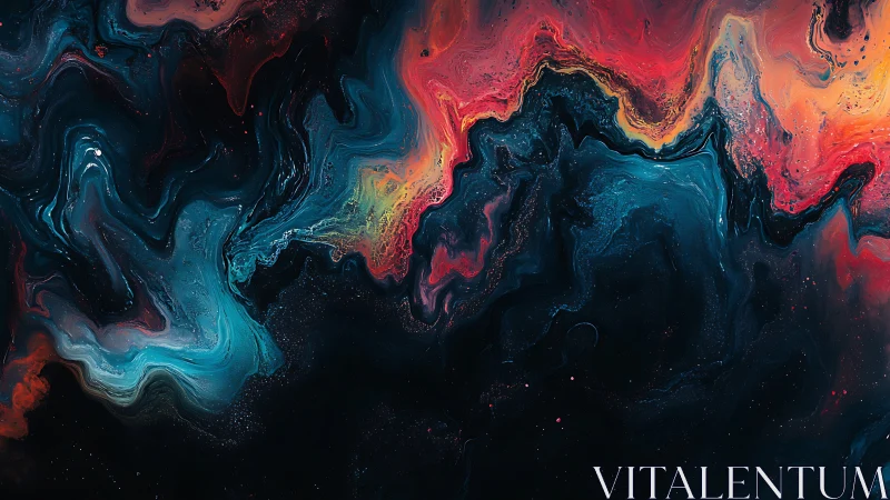 Chromatic nebula flow with high-contrast fluid dynamics.