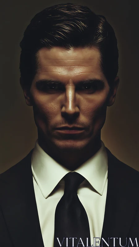 Midnight executive with shadow-sculpted, obsidian resolve.