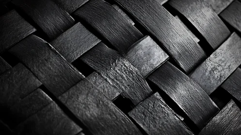 Close view shows interwoven black textured strips in detail