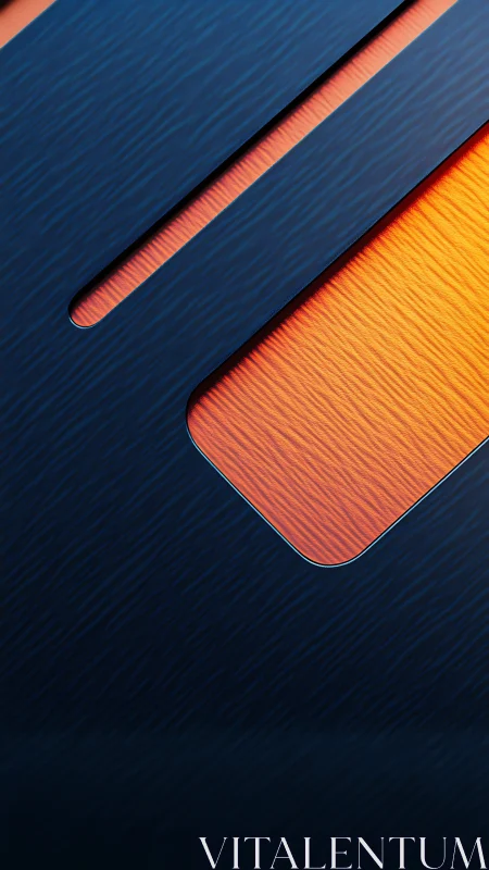 Layered metallic gradient glows with warm orange light.